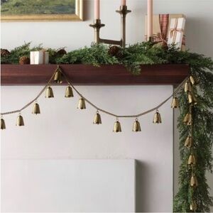 HEARTH & HAND NEW mini bell garland on brass chain -gold tone -5’